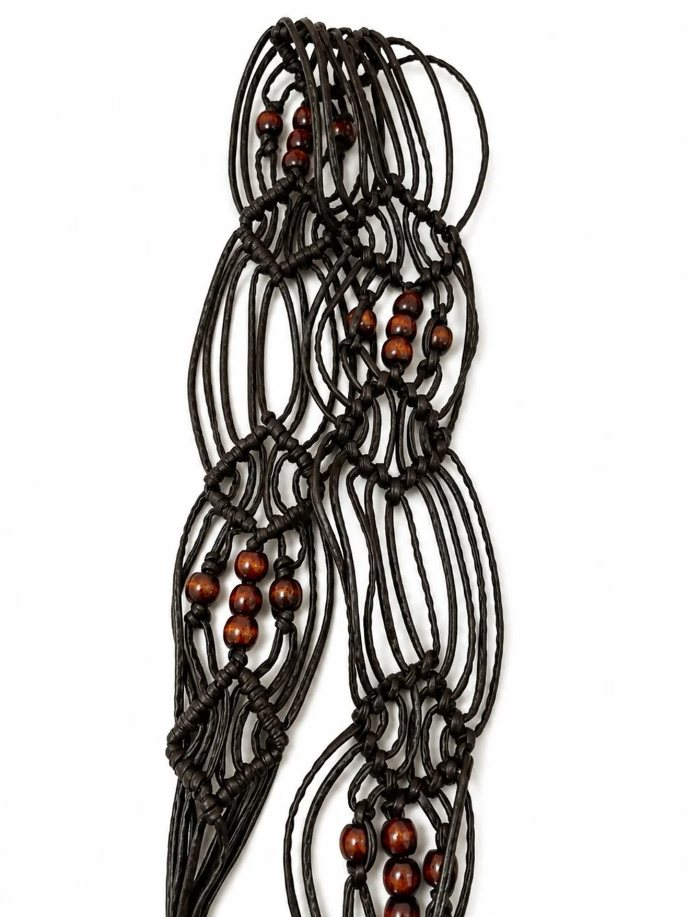 Handcrafted Brown Macrame Beaded Waist Belt